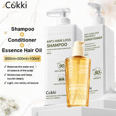 Anti-hair Loss Shampoo&Fragrance Conditioner&Essence Hair Oil