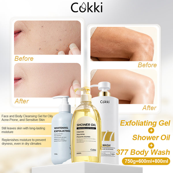 Whitening Exfoliating Gel&Shower Oil&377 Whitening Body Wash