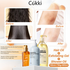 Whitening Exfoliating Gel&Shower Oil&Scented Repair Essence Hair Oil