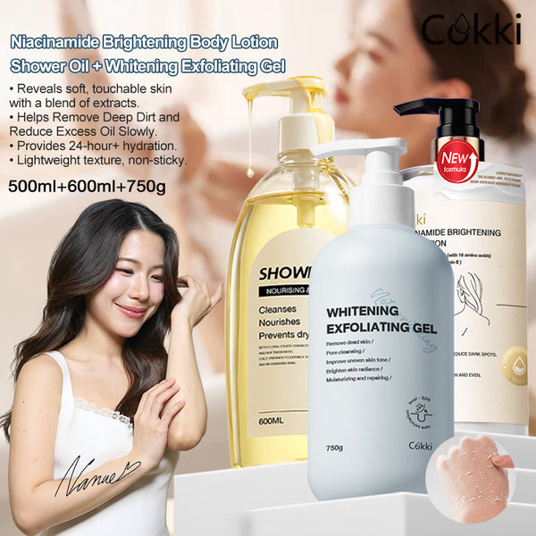 Shower Oil&Exfoliating Gel&Niacinamide Body Lotion