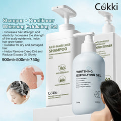 Anti-hair Loss Shampoo&Conditioner&Whitening Exfoliating Gel