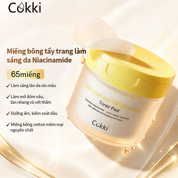 Miếng bông tẩy trang làm sáng da Nlacinamide (65 miếng).