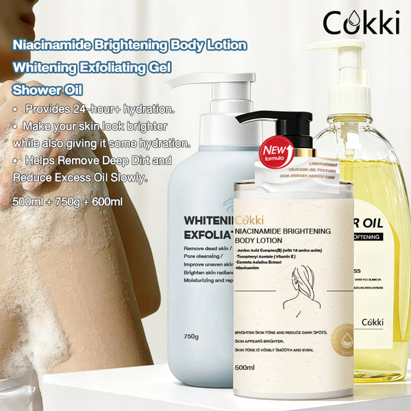 Shower Oil&Exfoliating Gel&Niacinamide Body Lotion