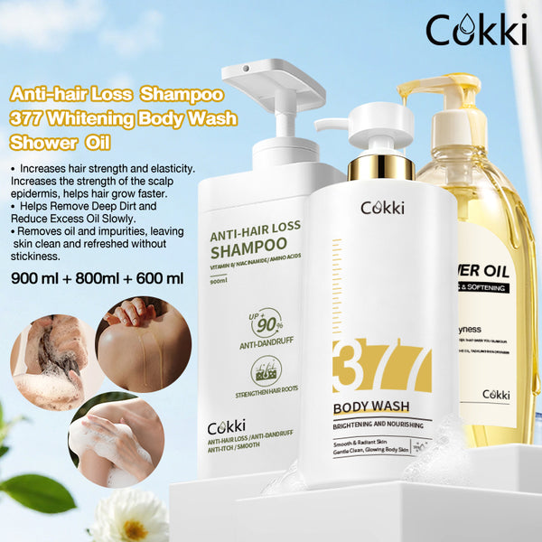 Shower Oil&377 Whitening Body Wash&Anti-hair Loss Shampoo