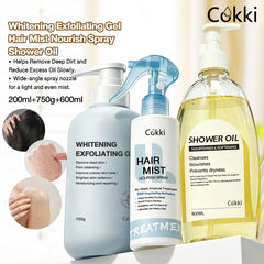 Hair Mist Nourish Spray&Shower Oil&Whitening Exfoliating Gel