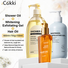 Whitening Exfoliating Gel&Shower Oil&Scented Repair Essence Hair Oil