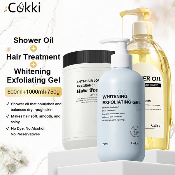 Whitening Exfoliating Gel&Shower Oil&Hair Treatment