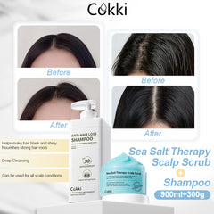 Anti-hair Loss Shampoo&Sea Salt Therapy Scalp Hair Scrub