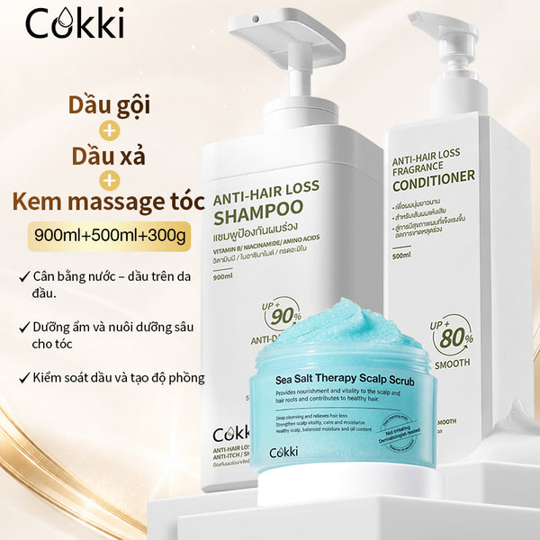 Dầu Gội & Xả Ngăn Ngừa Rụng Tóc & Tẩy Tế Bào Chết Da Đầu Từ Muối Biển