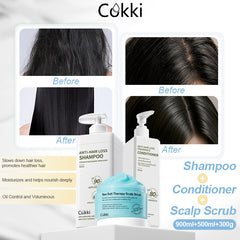 Anti-hair Loss Shampoo&Conditioner&Sea Salt Therapy Scalp Hair Scrub