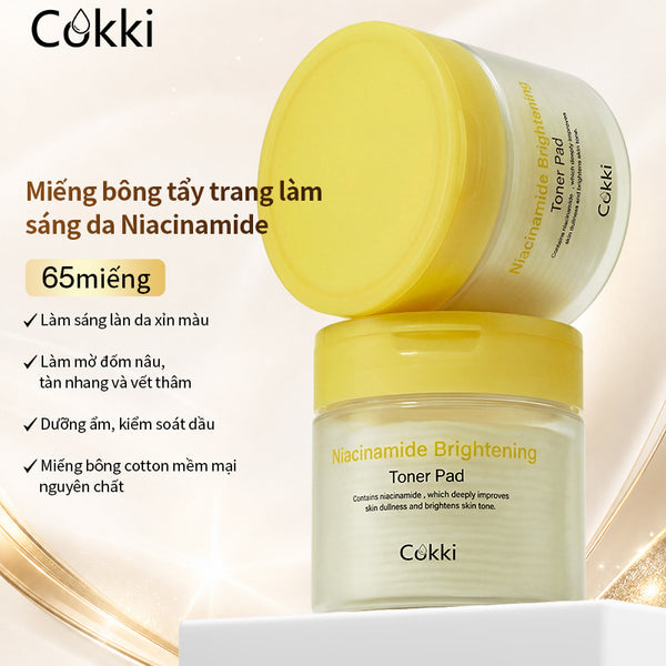 Miếng bông tẩy trang làm sáng da Nlacinamide 65 miếng*2