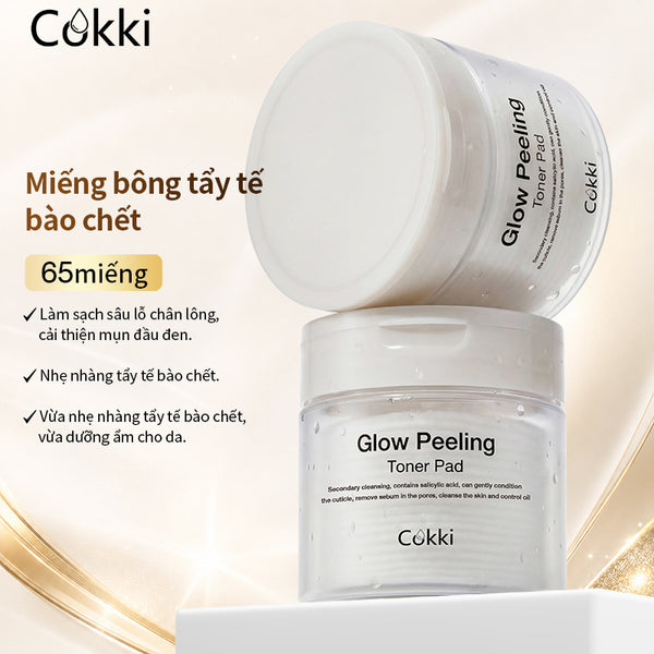 Miếng bông tẩy tế bào chết Glow Peeling Toner Pad 65 miếng*2