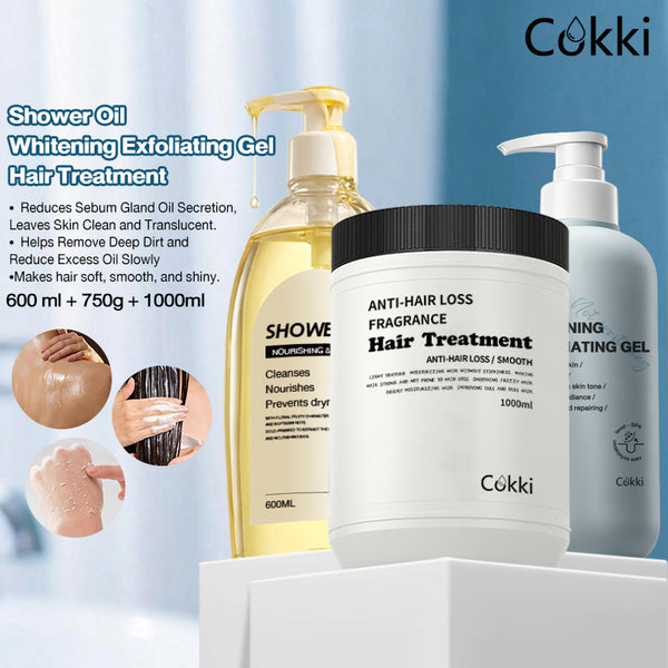Whitening Exfoliating Gel&Shower Oil&Hair Treatment