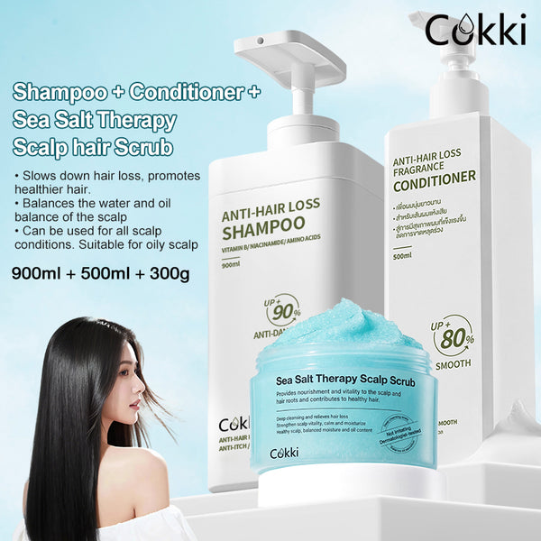 Anti-hair Loss Shampoo&Conditioner&Sea Salt Therapy Scalp Hair Scrub