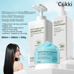 Anti-hair Loss Shampoo&Conditioner&Sea Salt Therapy Scalp Hair Scrub