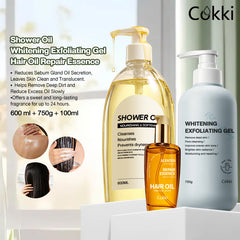 Whitening Exfoliating Gel&Shower Oil&Scented Repair Essence Hair Oil
