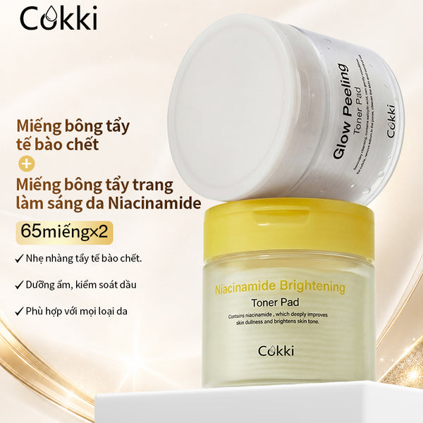 Miếng bông tẩy tế bào chết làm sáng và rạng rỡ da với Niacinamide