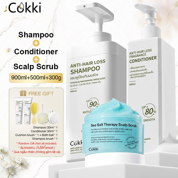 Anti-hair Loss Shampoo&Conditioner&Sea Salt Therapy Scalp Hair Scrub