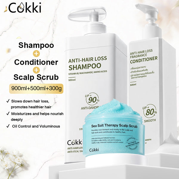 Anti-hair Loss Shampoo&Conditioner&Sea Salt Therapy Scalp Hair Scrub