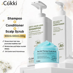 Anti-hair Loss Shampoo&Conditioner&Sea Salt Therapy Scalp Hair Scrub
