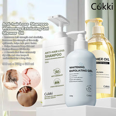Whitening Exfoliating Gel&Shower Oil&Anti-hair Loss Shampoo