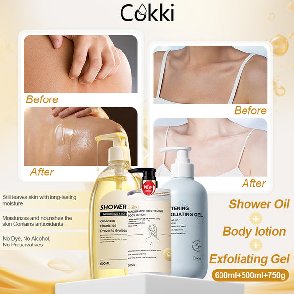 Shower Oil&Exfoliating Gel&Niacinamide Body Lotion