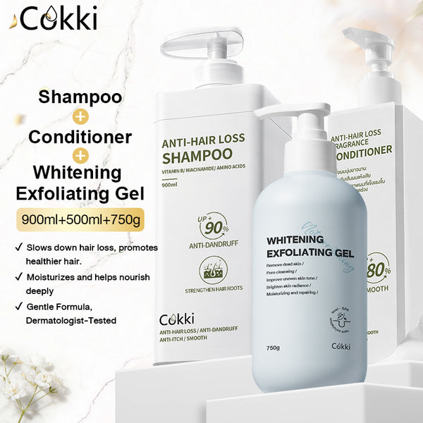 Anti-hair Loss Shampoo&Conditioner&Whitening Exfoliating Gel