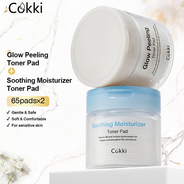 มอยส์เจอร์ไรเซอร์ปลอบประโลมผิวและแผ่นโทนเนอร์ผลัดเซลล์ผิว 65 แผ่น