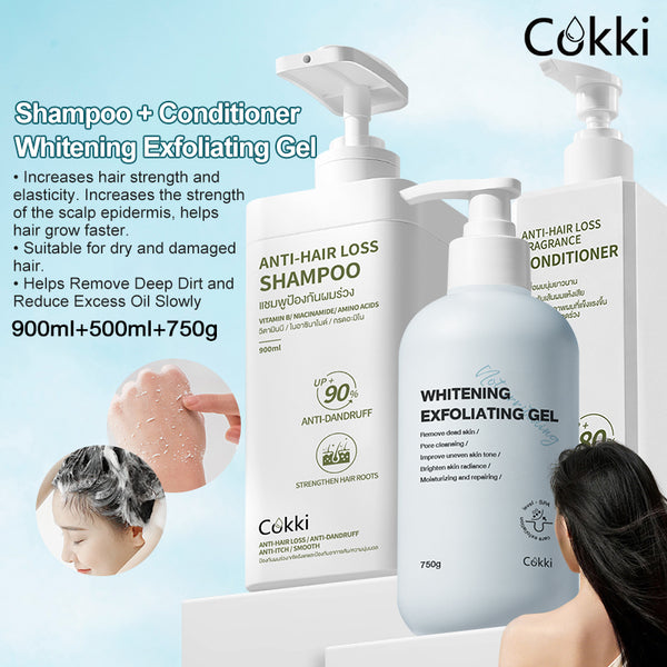 Anti-hair Loss Shampoo&Conditioner&Whitening Exfoliating Gel