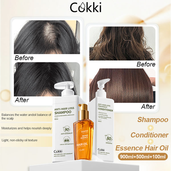 Anti-hair Loss Shampoo&Fragrance Conditioner&Essence Hair Oil