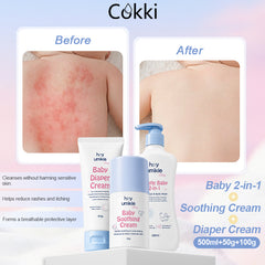 Baby 2-in-1 Shampoo&Bodywash&Soothing Cream&Diaper Cream