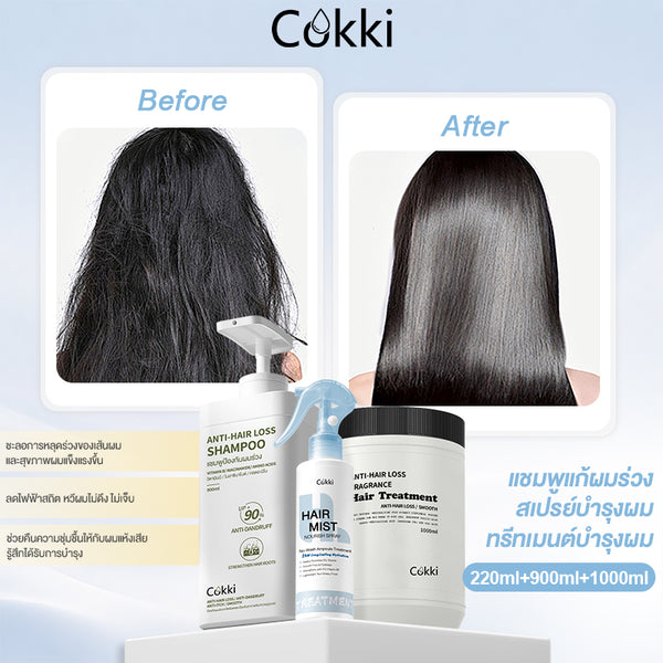 สเปรย์บำรุงผม แชมพูป้องกันผมร่วง และทรีทเมนต์บำรุงผม